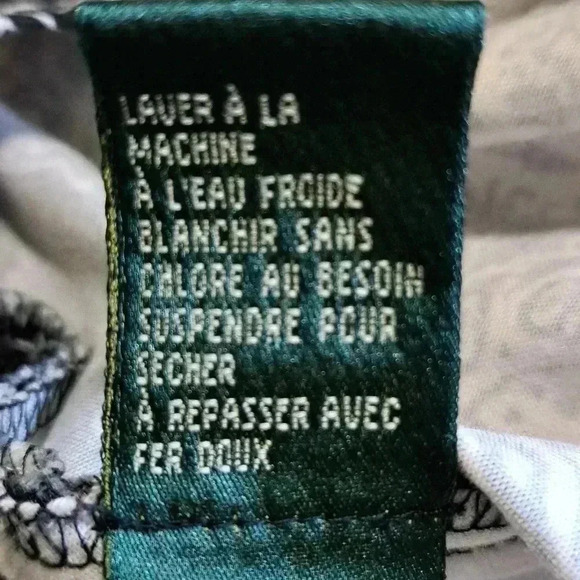 ❤️ Ralph Lauren Petite Skirt Paisley Print Size 4p Black White - Picture 8 of 8